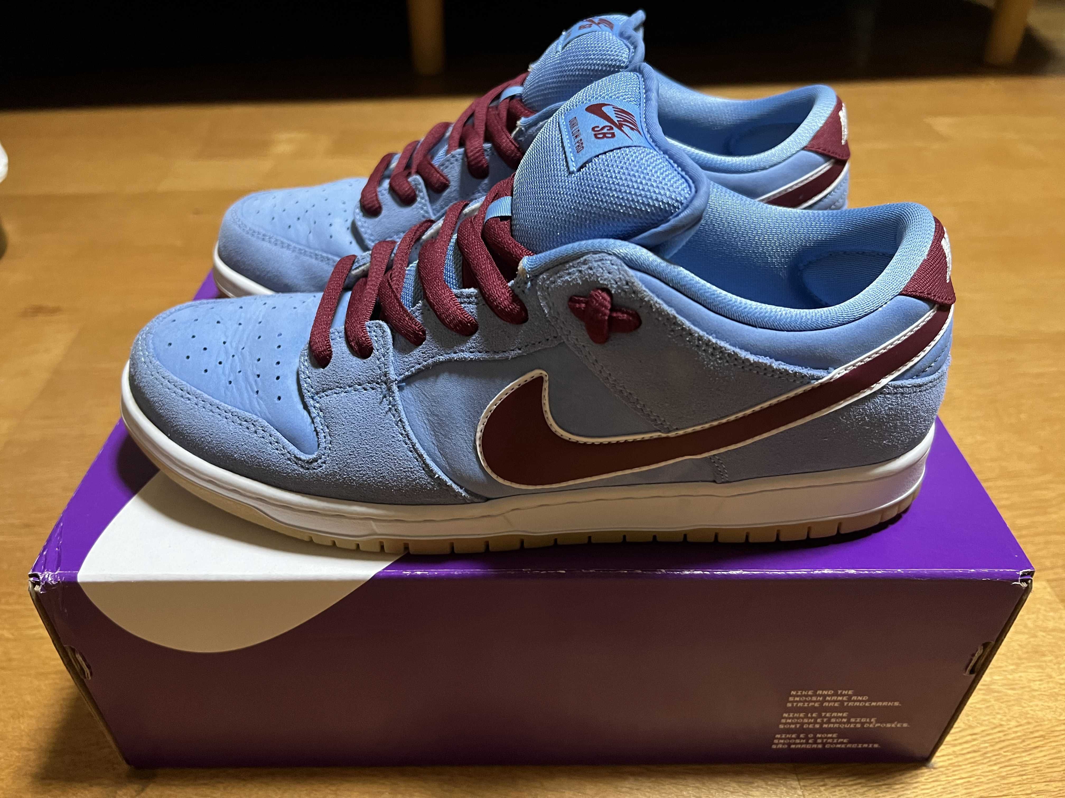 Nike SB Dunk Low Pro "Philadelphia Phillies/Valor Blue and Team Maroon"