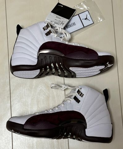 A Ma Maniere × Nike Women's Air Jordan 12 "White and Burgundy Crush"