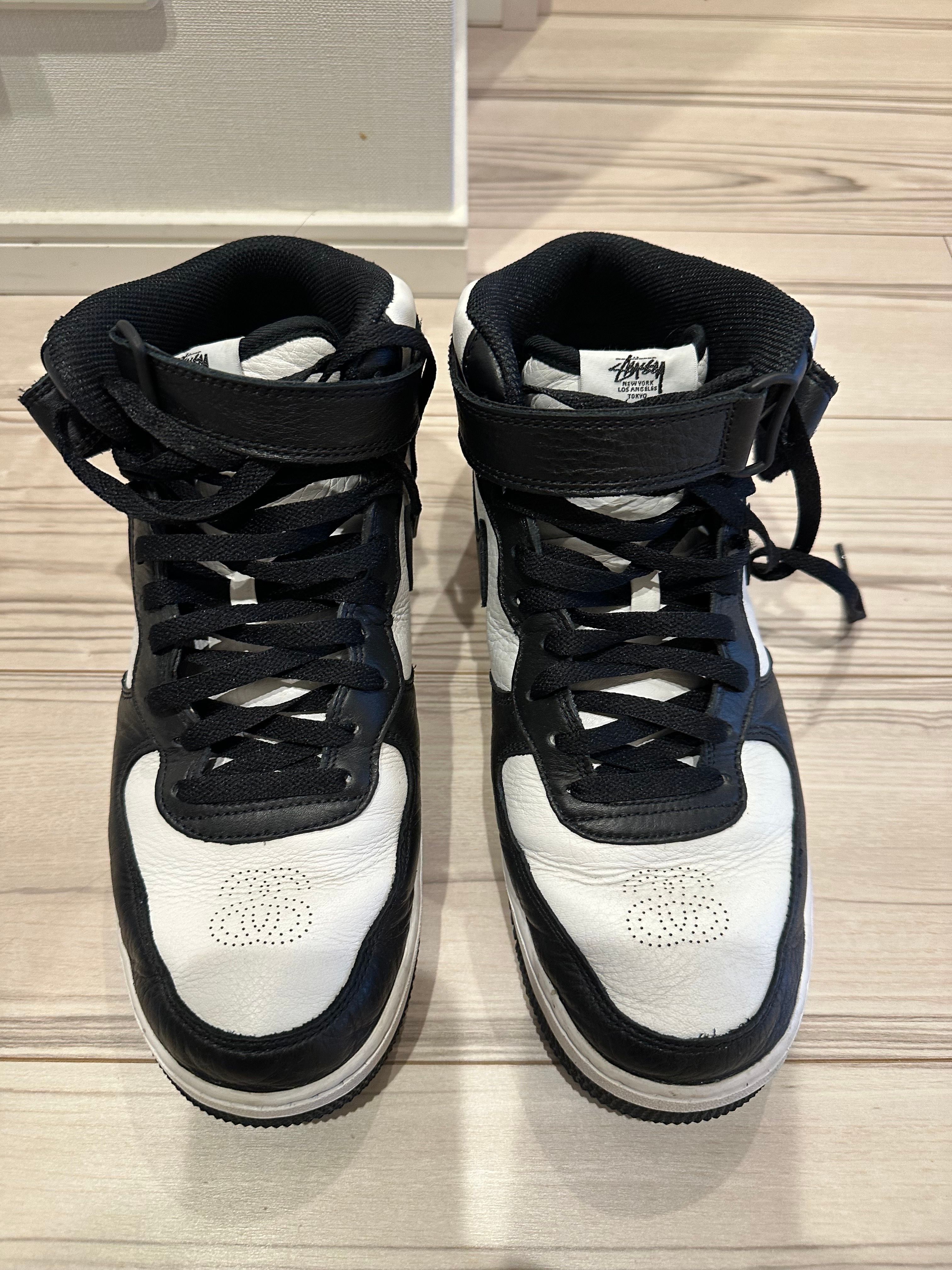 Stussy × Nike Air Force 1 Mid "Black and Light Bone"