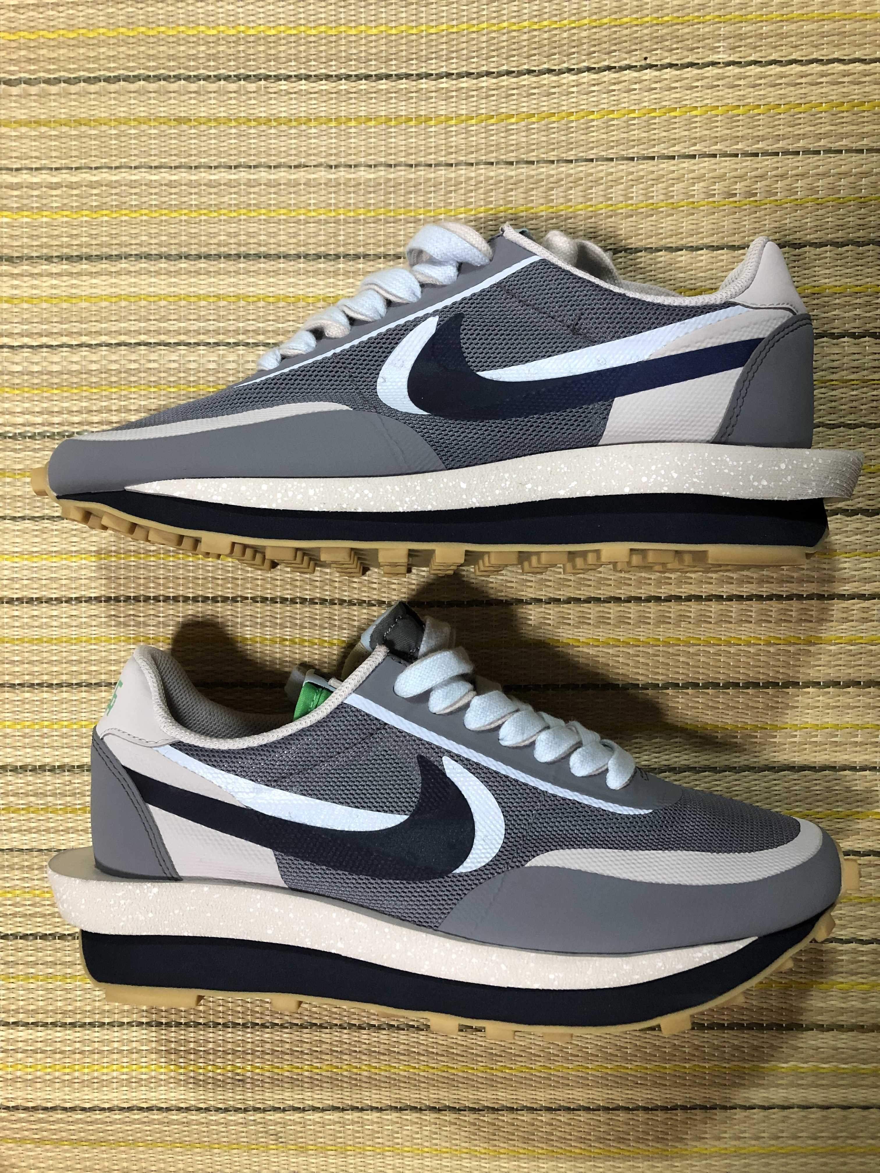 CLOT × Sacai × Nike LD Waffle "Grey Obsidian/Cool Grey"