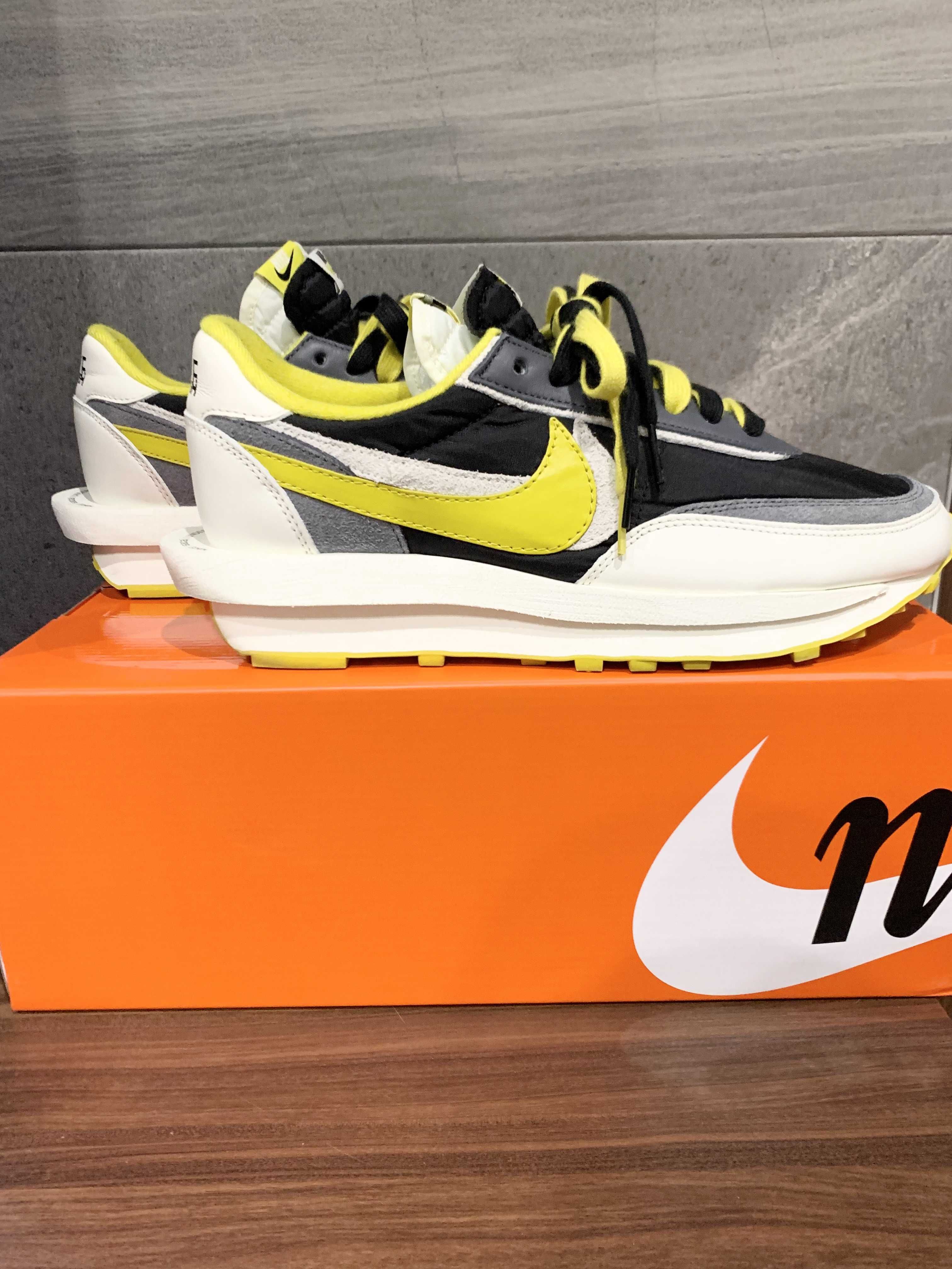 UNDERCOVER × sacai × Nike LD Waffle "Black/Sail-Dark Grey-Bright Citron"