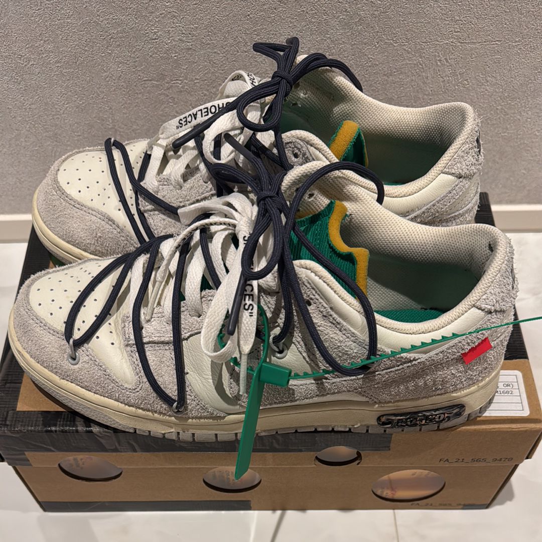 Off-White × Nike Dunk Low "Sail/Neutral Grey/Gridiron"