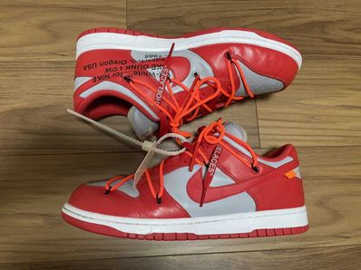Off-White × Nike Dunk Low "University Red/Wolf Grey"