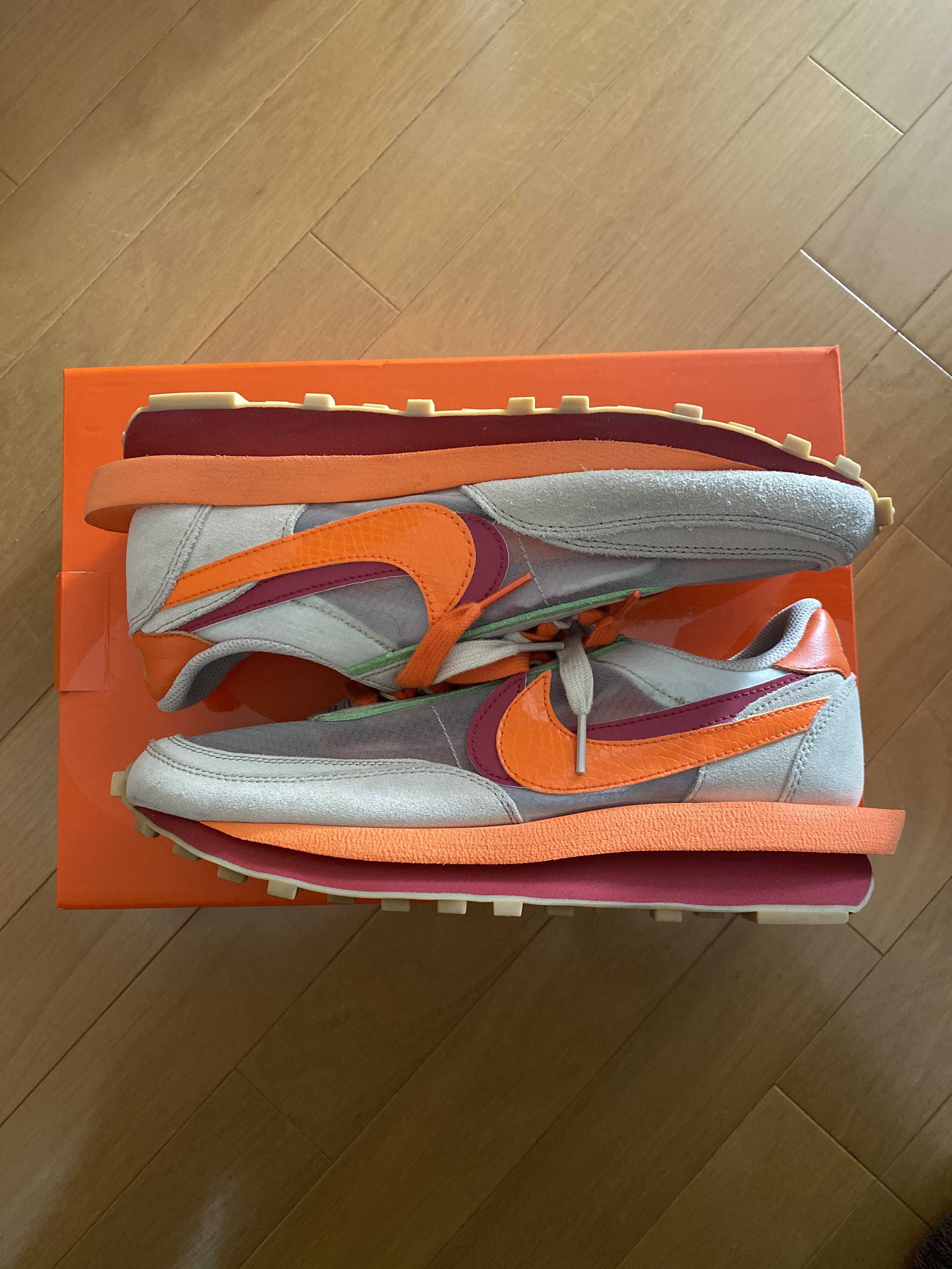 CLOT × Sacai × Nike LD Waffle "Orange Blaze"