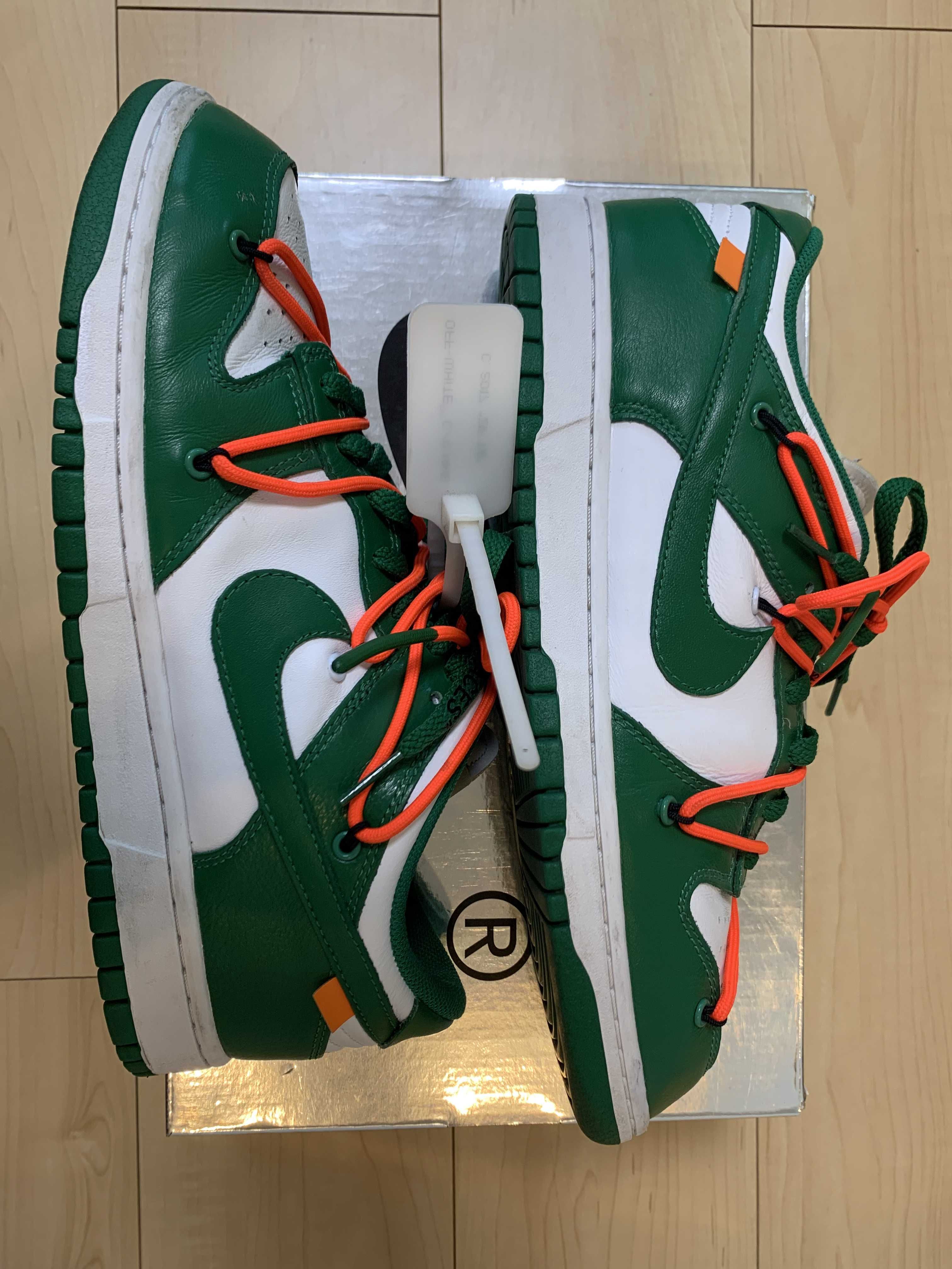 Off-White × Nike Dunk Low "White/Pine Green"