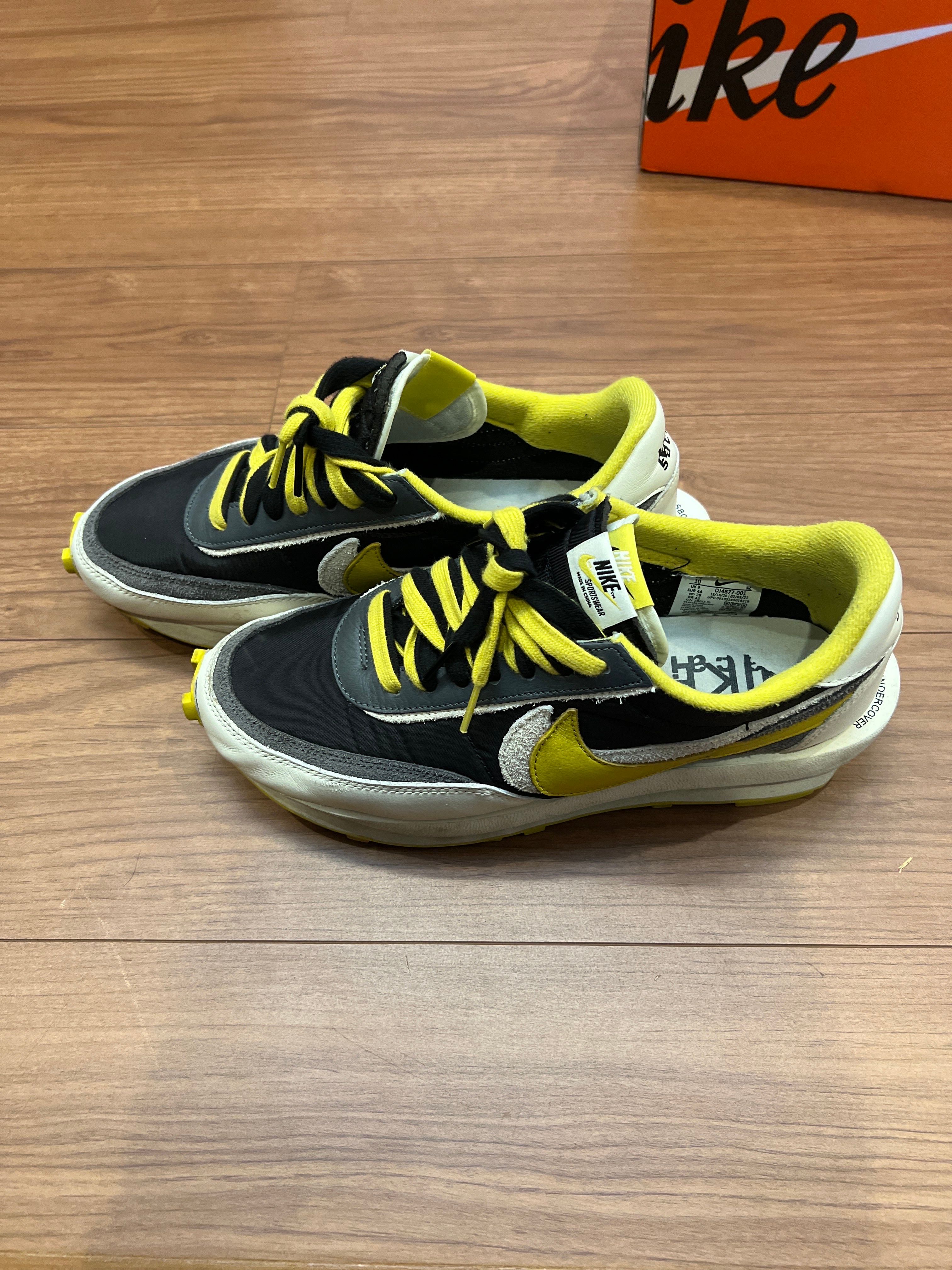 UNDERCOVER × sacai × Nike LD Waffle "Black/Sail-Dark Grey-Bright Citron"