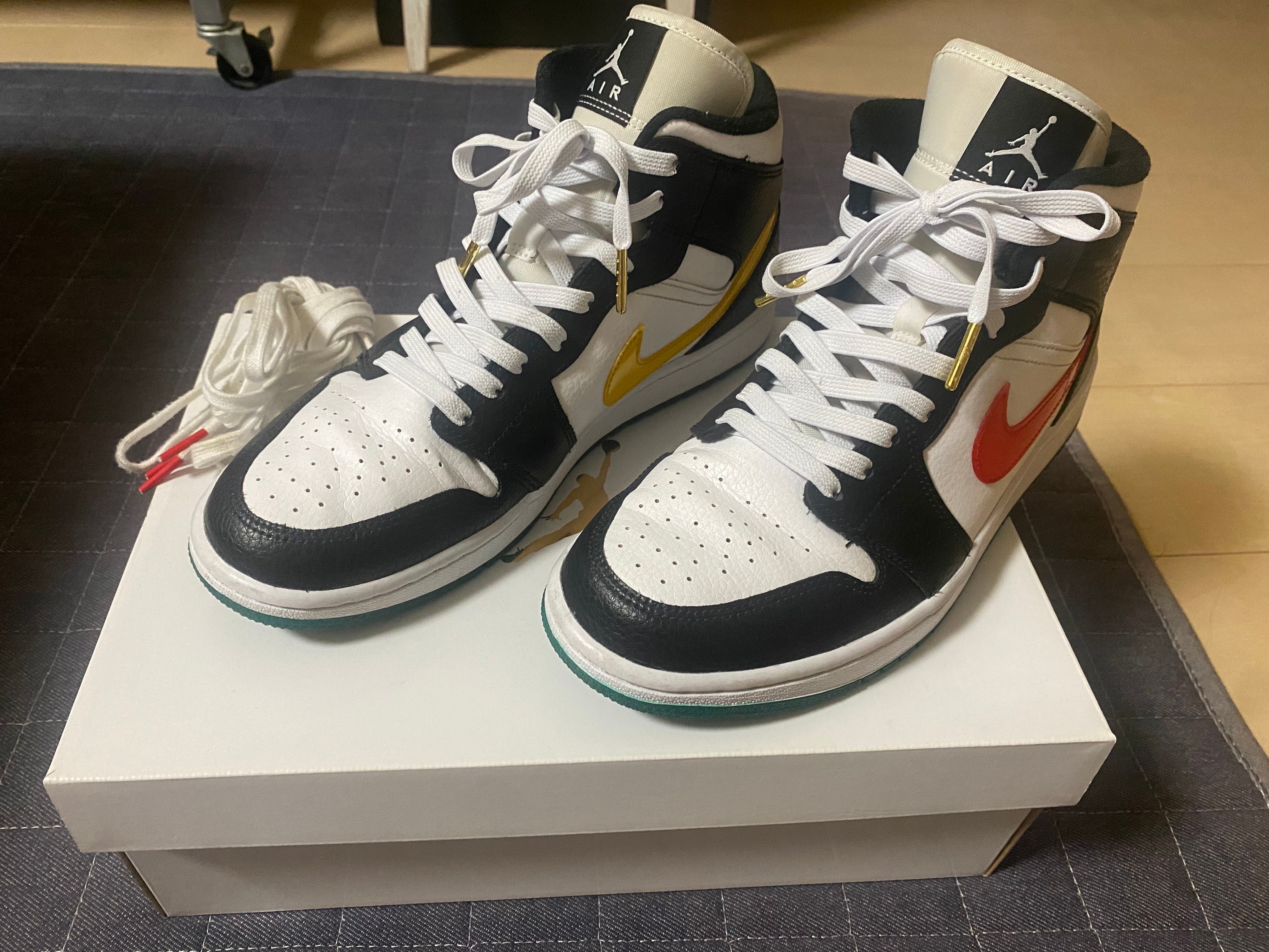 Nike Women's Air Jordan 1 Mid "White/Red/Yellow"