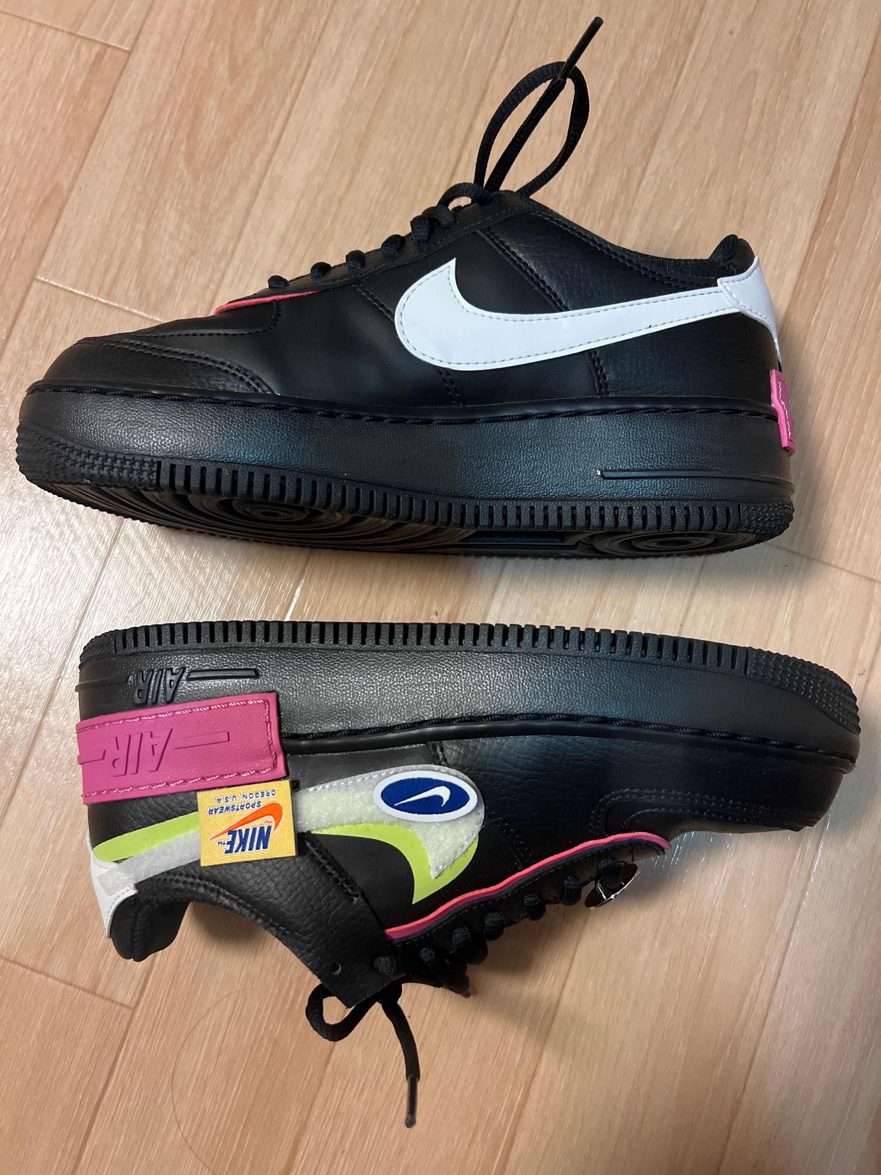 Nike Women's Air Force 1 Shadow Removable Patches "Black Pink"
