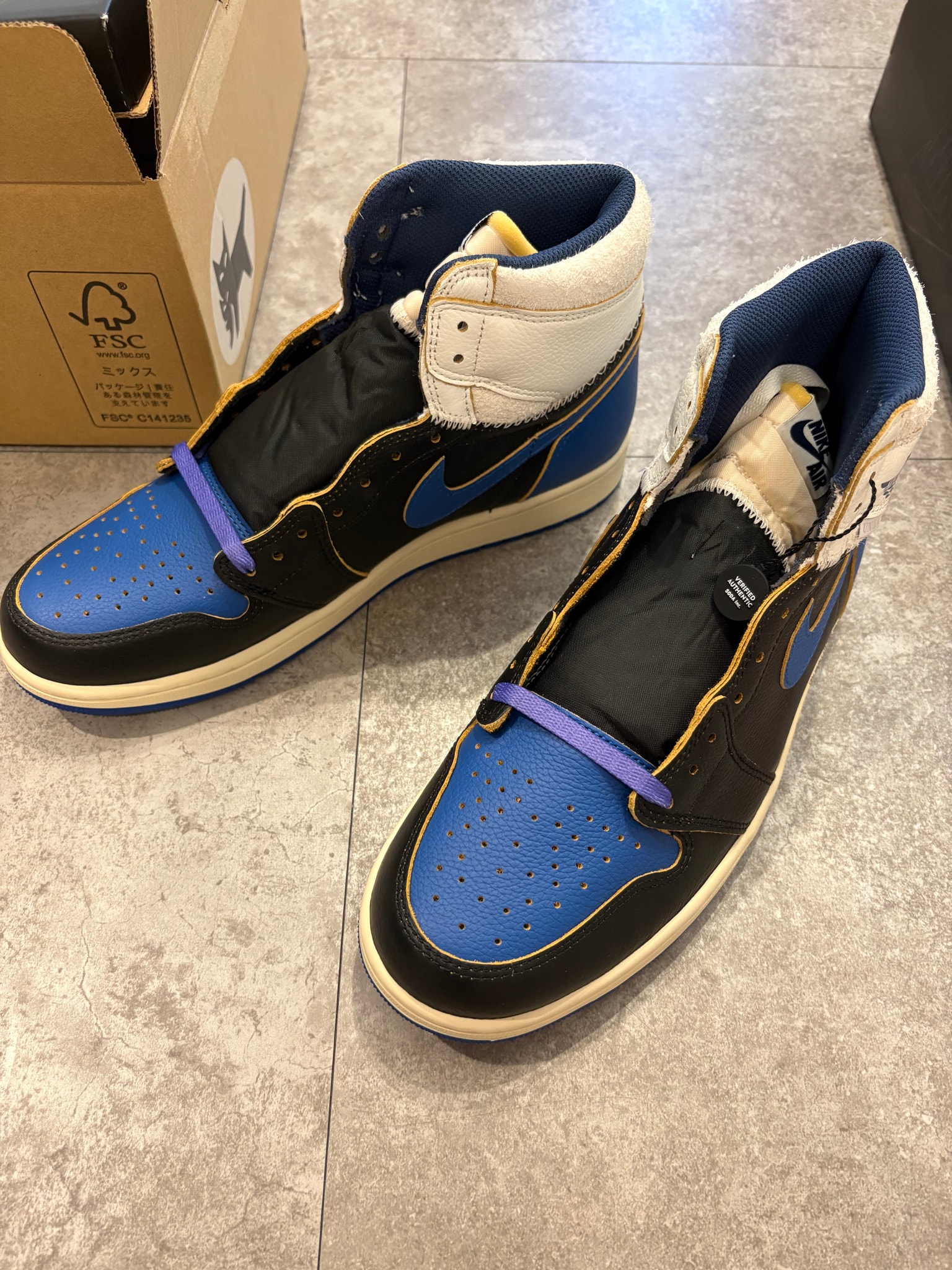 fragment design × UNION × Nike Air Jordan 1 High OG "Sport Royal"