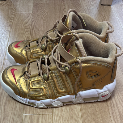 Supreme × Nike Air More Uptempo "Metallic Gold"