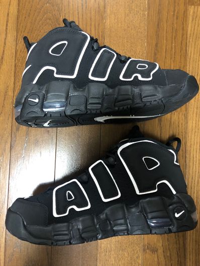 NIKE AIR MORE UPTEMPO GS "BLACK/WHITE"(2020)