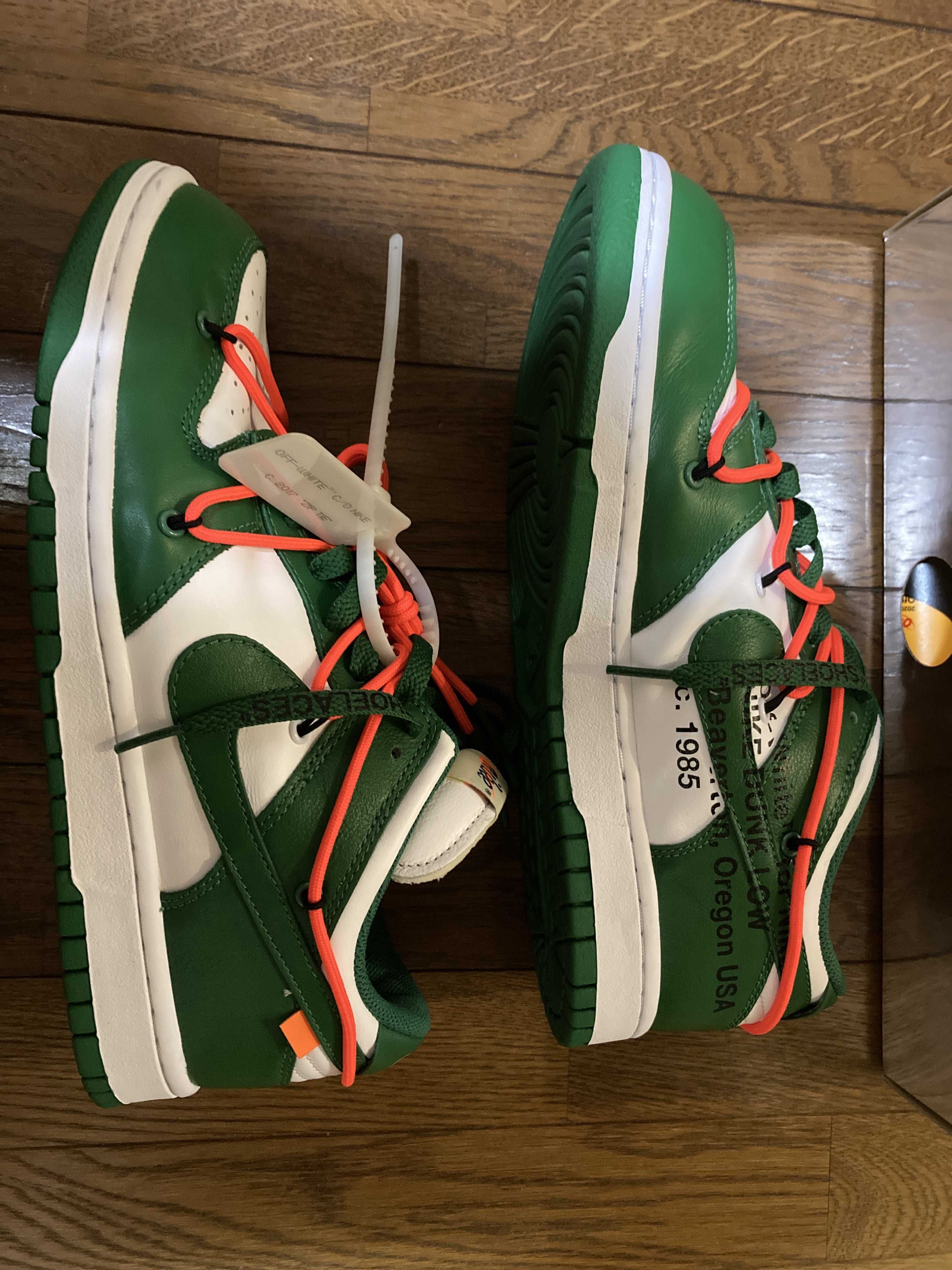 Off-White × Nike Dunk Low "White/Pine Green"
