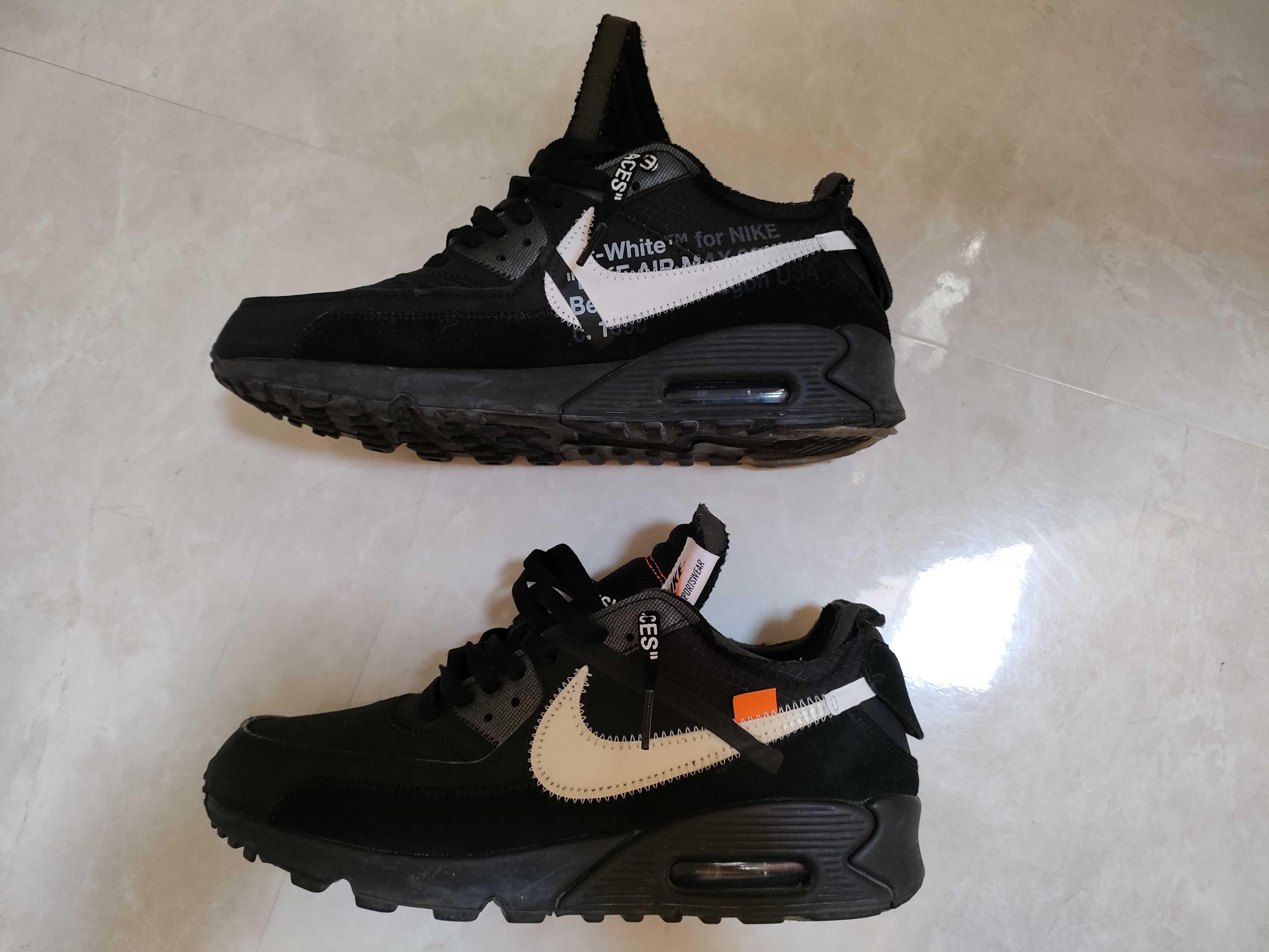 Off-White × Nike Air Max 90 "Black/Black-Cone-White"