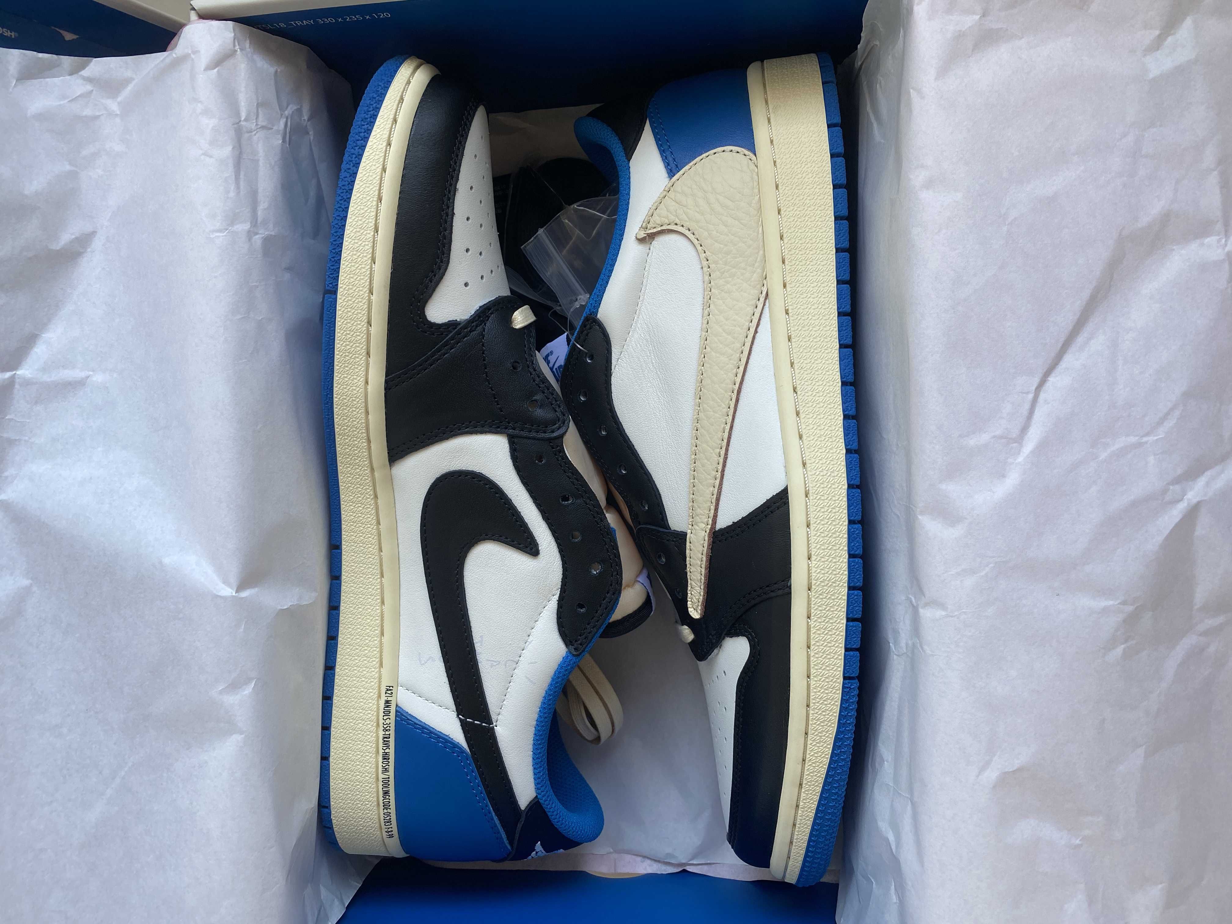 Travis Scott × fragment design × Nike Air Jordan 1 Low OG SP "Military Blue"