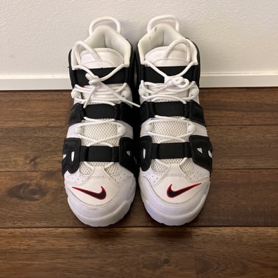 NIKE AIR MORE UPTEMPO "WHITE/BLACK/UNIVERSITY RED"(2020)