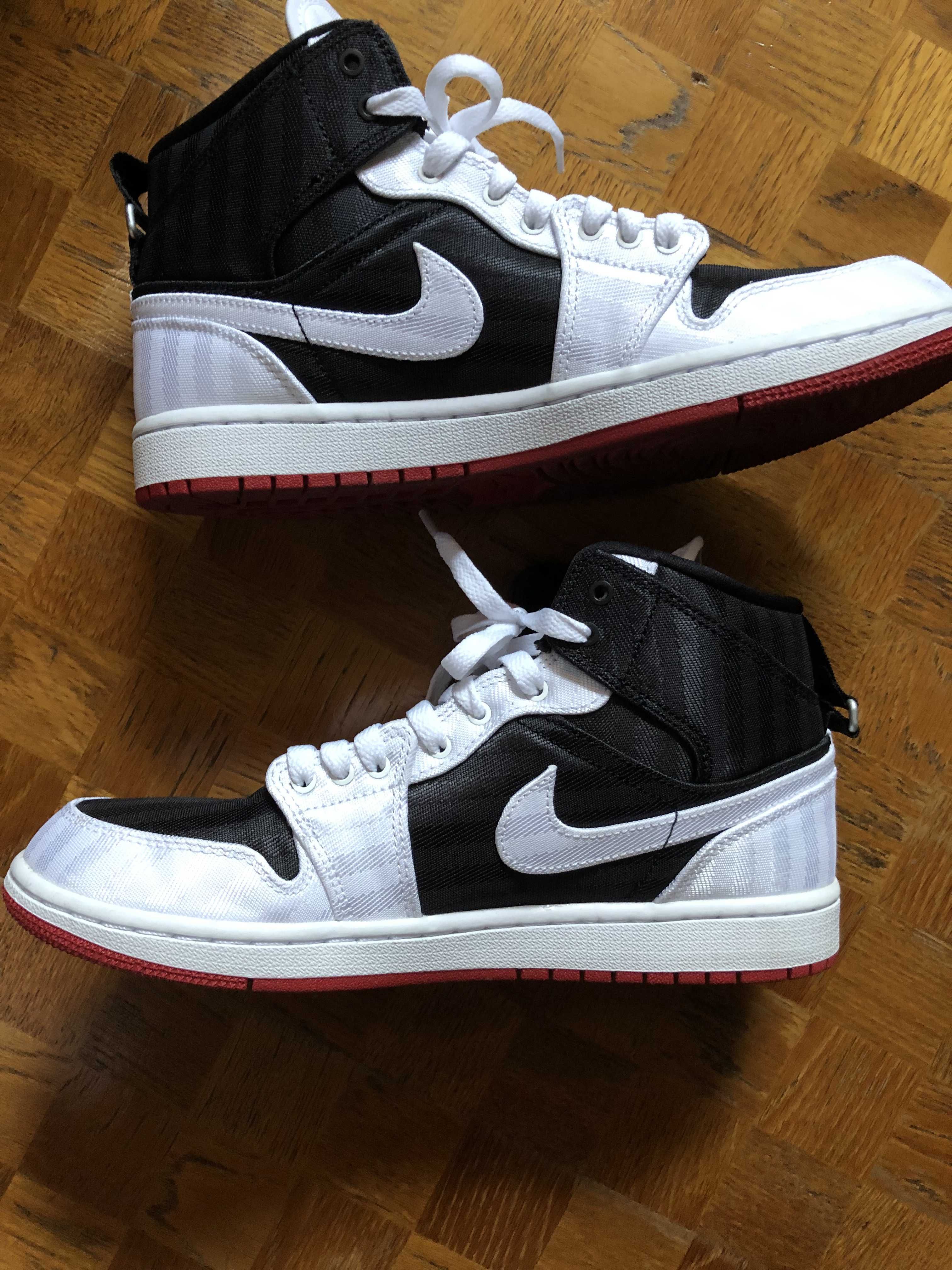 Nike Women's Air Jordan 1 Mid SE Utility "Canvas White Black Gym Red"