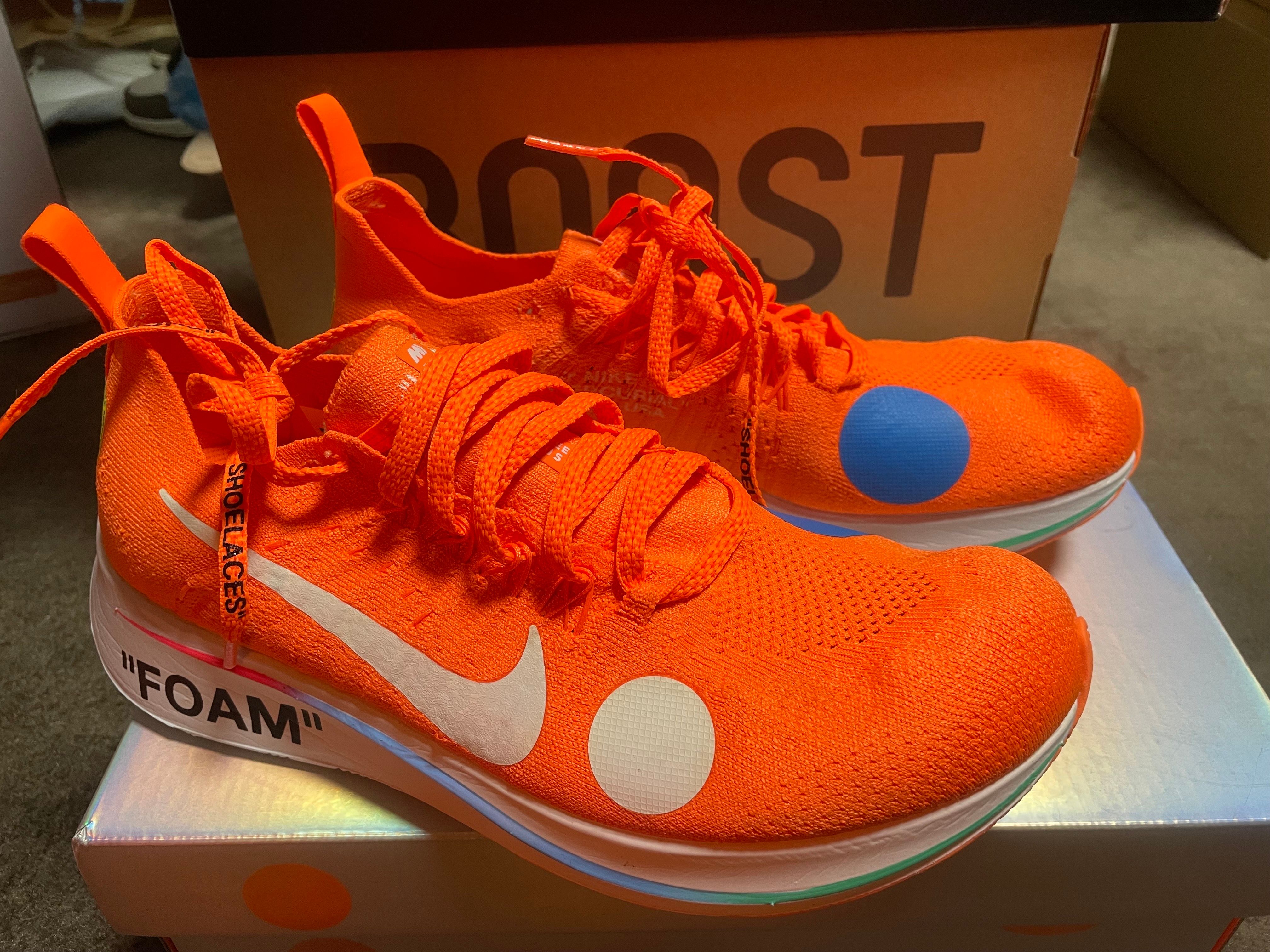 Off-White × Nike Zoom Fly Mercurial Flyknit "Total Orange/White/Volt"