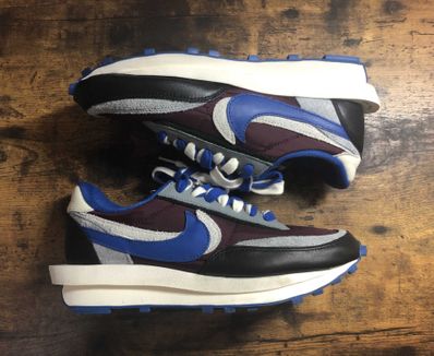 UNDERCOVER × sacai × Nike LD Waffle "Night Maroon/Pale Ivory-Ground Grey-Team Royal"