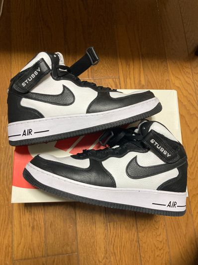 Stussy × Nike Air Force 1 Mid "Black and Light Bone"