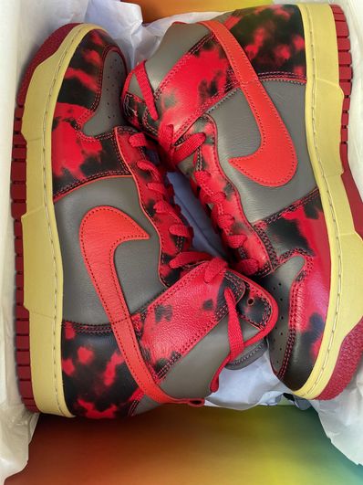 Nike Dunk High "Red Acid Wash"