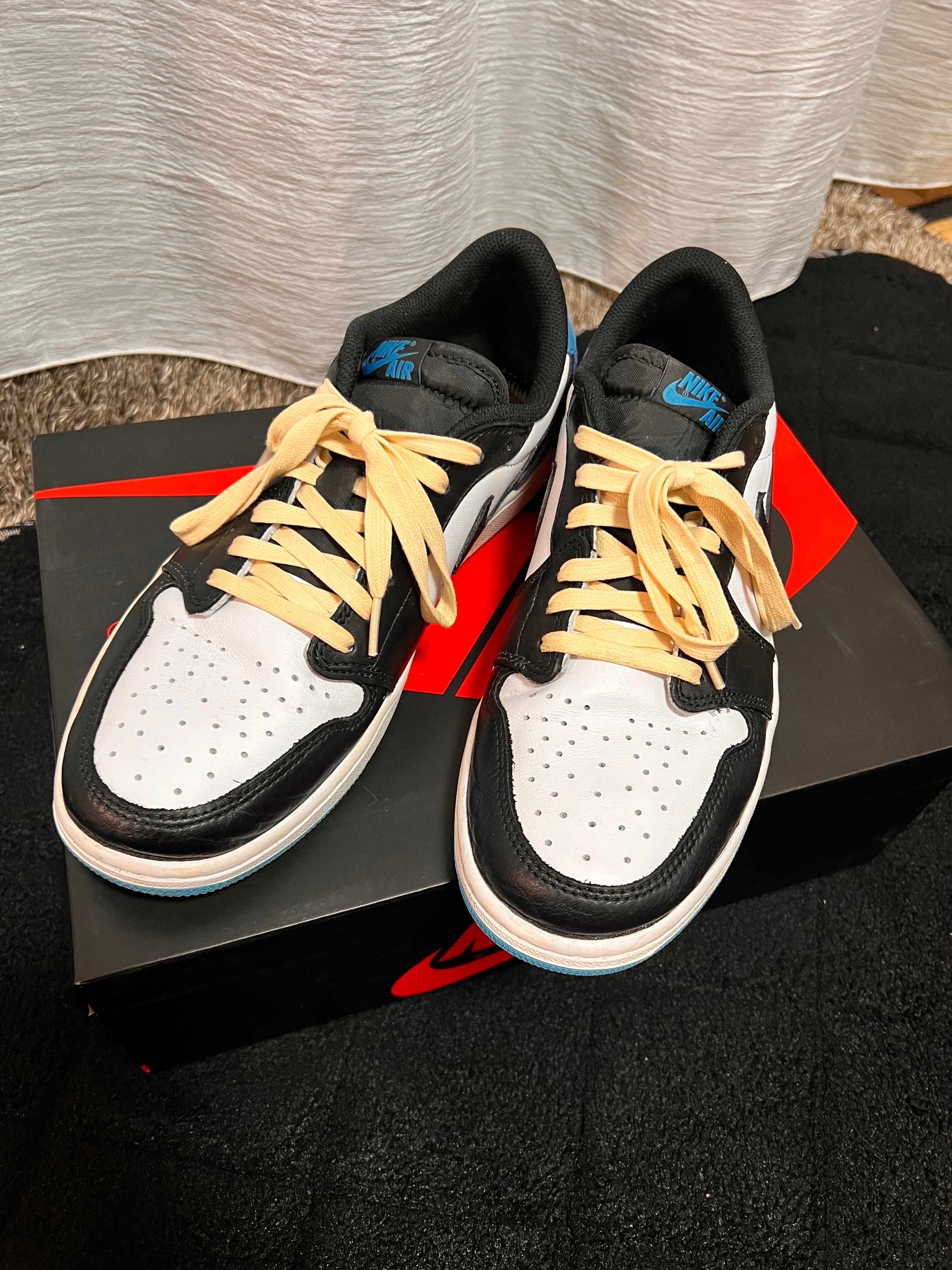 Nike Air Jordan 1 Low OG "Black and Dark Powder Blue/UNC"