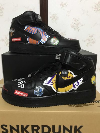 Supreme × NBA × Nike Air Force 1 Mid '07 "Black"