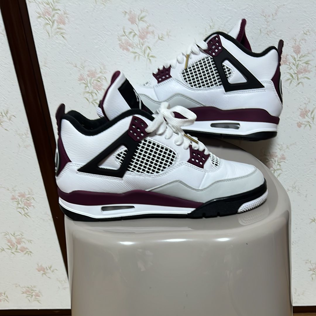 Paris Saint Germain ×Nike Air Jordan 4 Retro "White/Bordeaux/Neutral Gray"