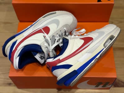 sacai × Nike Zoom Cortez "White and University Red"