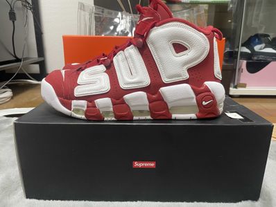 Supreme × Nike Air More Uptempo "White/Red"
