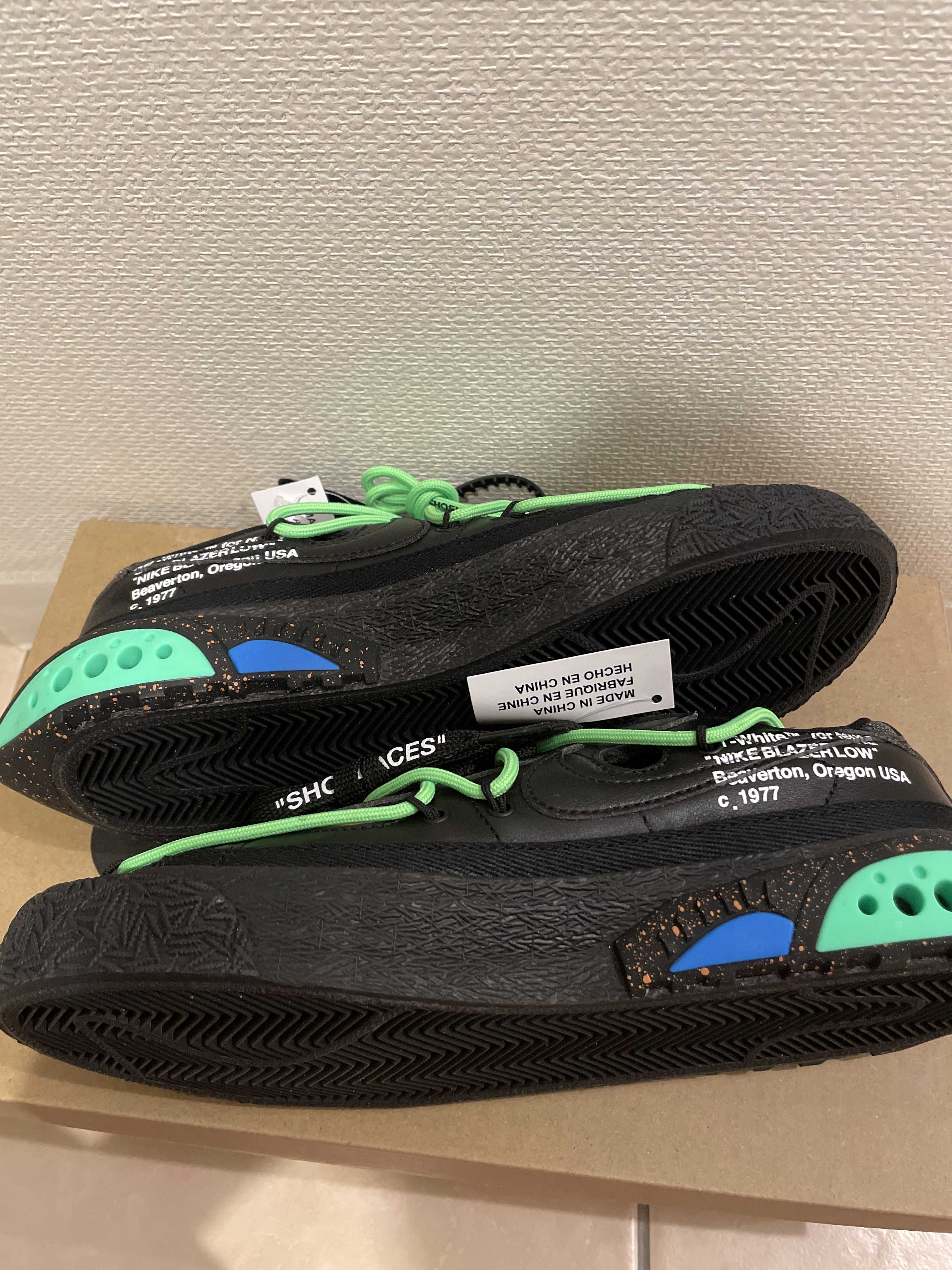 Off-White × Nike Blazer Low "Black and Electro Green"