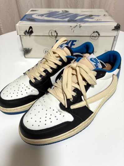 Travis Scott × fragment design × Nike Air Jordan 1 Low OG SP "Military Blue"