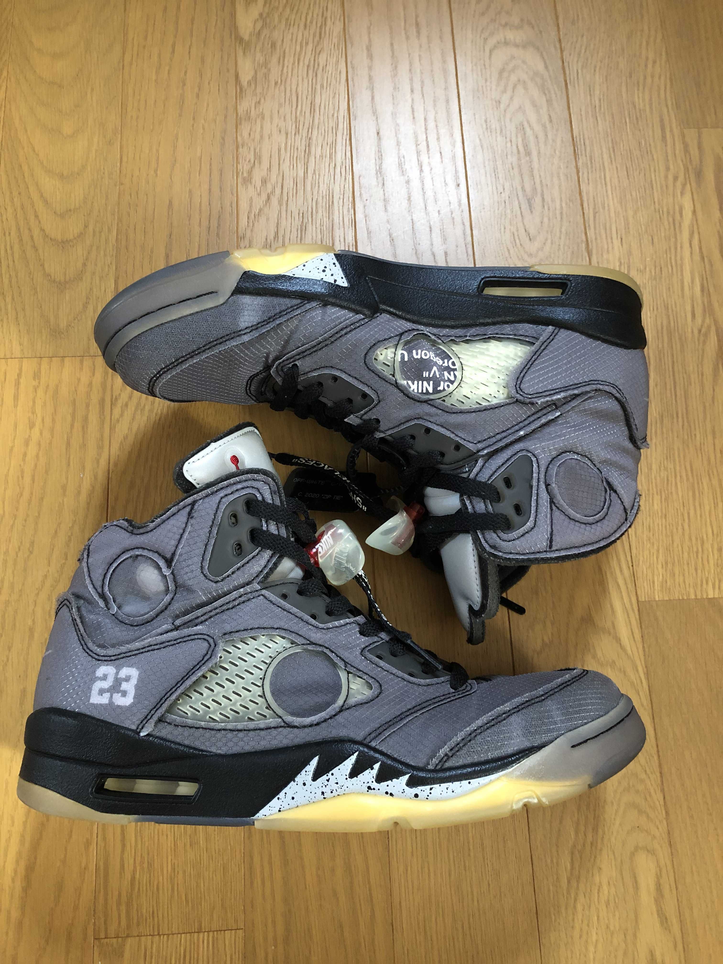 Off-White × Nike Air Jordan 5 "Black/Muslin/Fire Red"