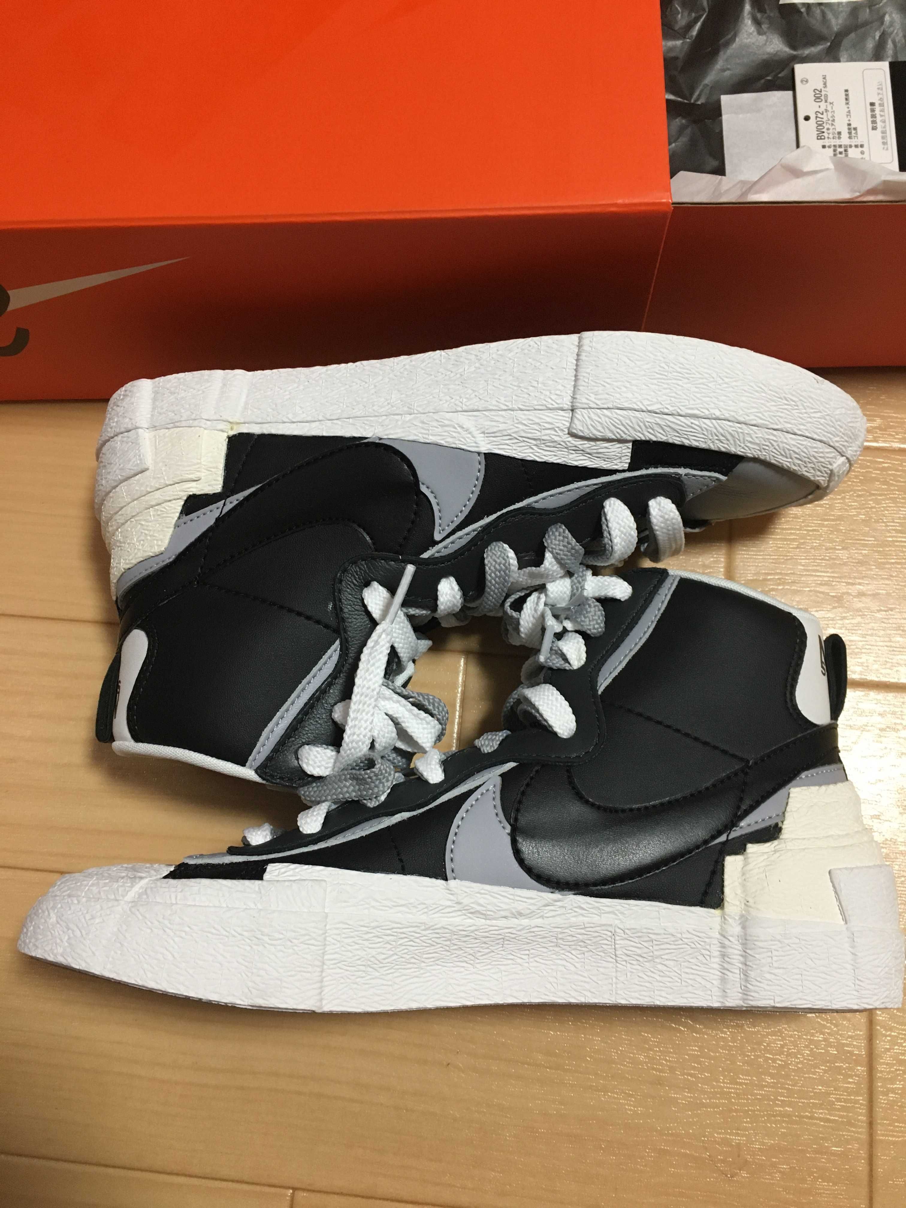 sacai × NIKE BLAZER MID "BLACK/WOLF GREY/WHITE"