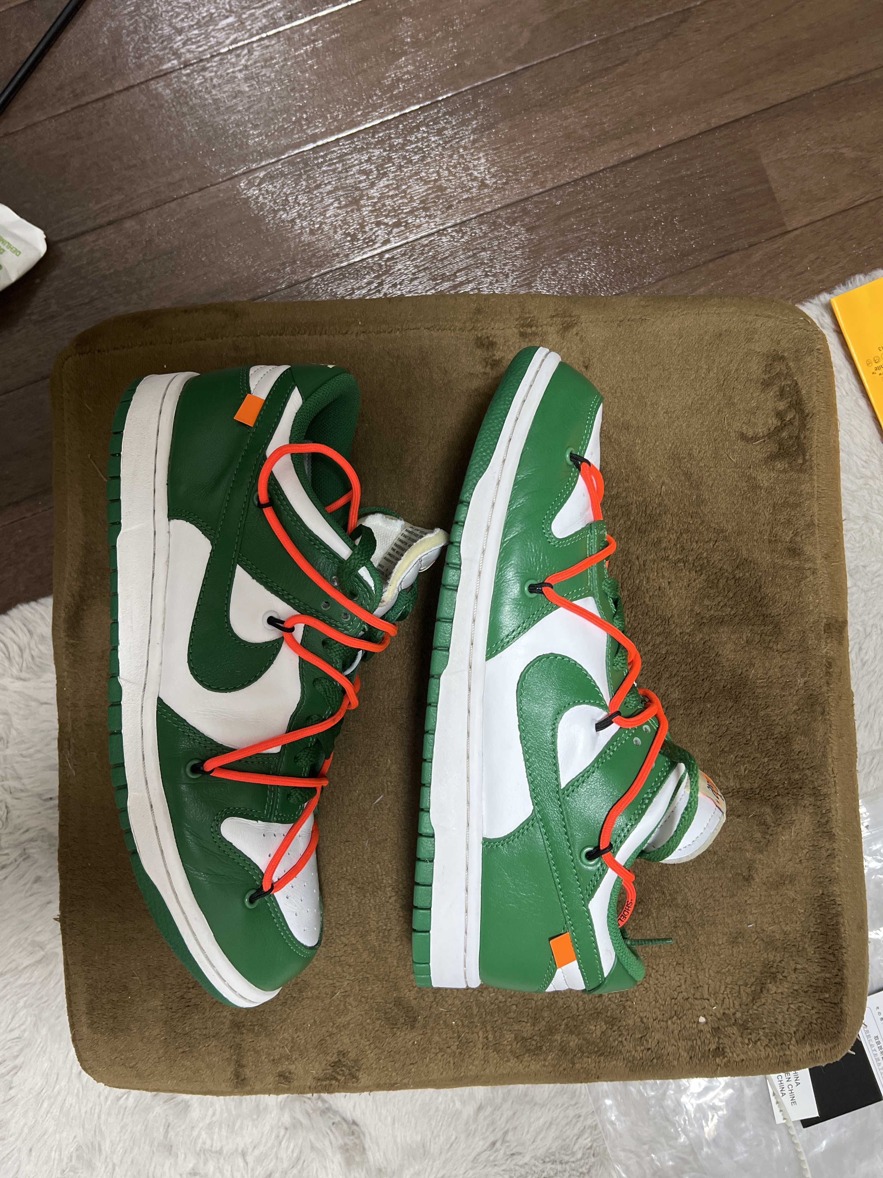 Off-White × Nike Dunk Low "White/Pine Green"