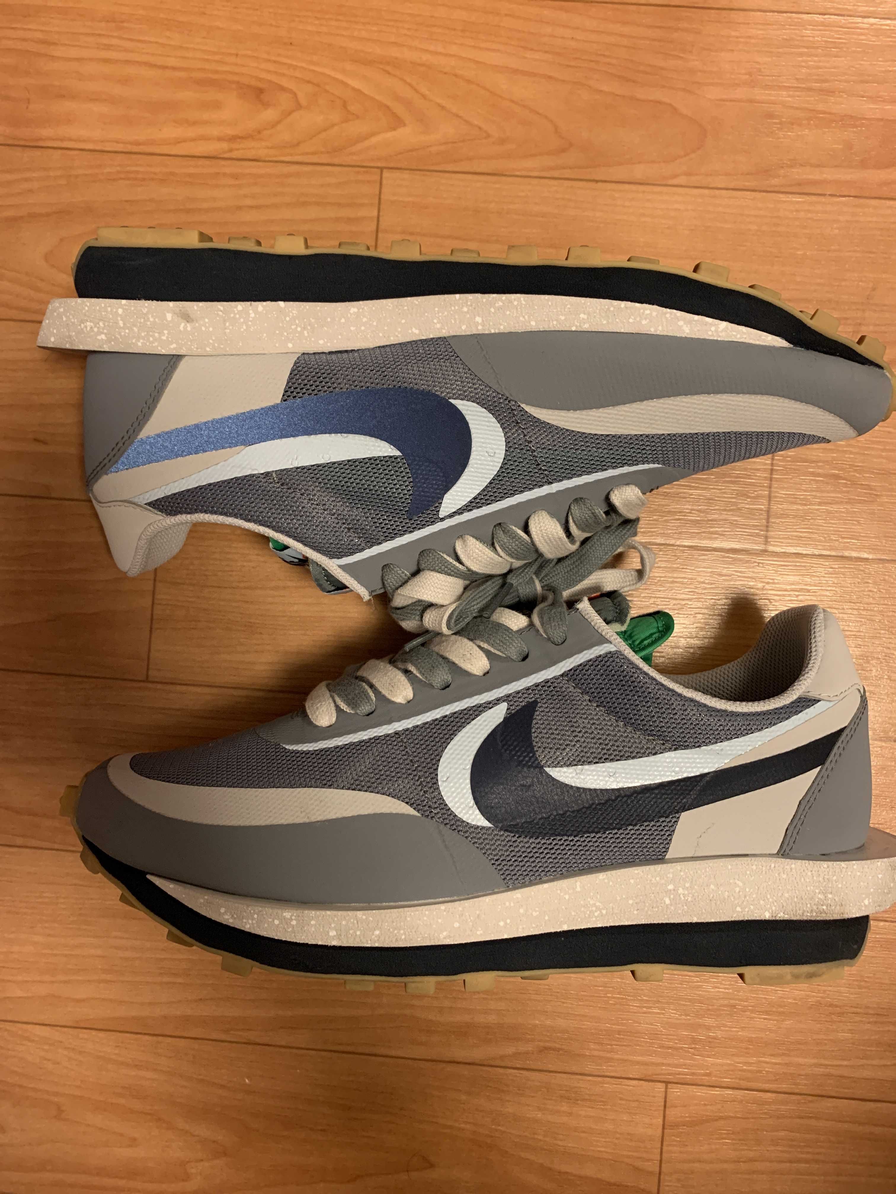 CLOT × Sacai × Nike LD Waffle "Grey Obsidian/Cool Grey"