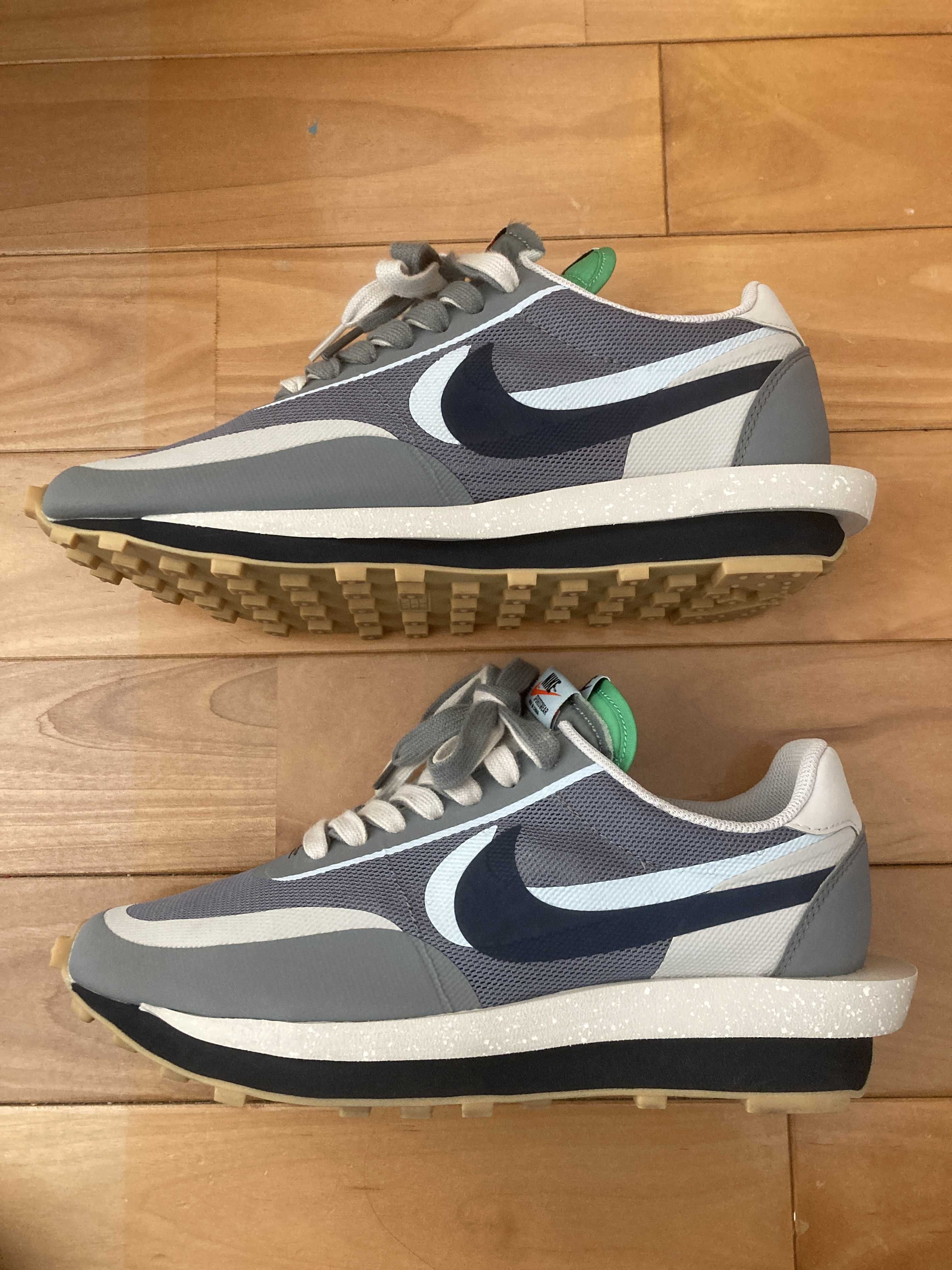 CLOT × Sacai × Nike LD Waffle "Grey Obsidian/Cool Grey"