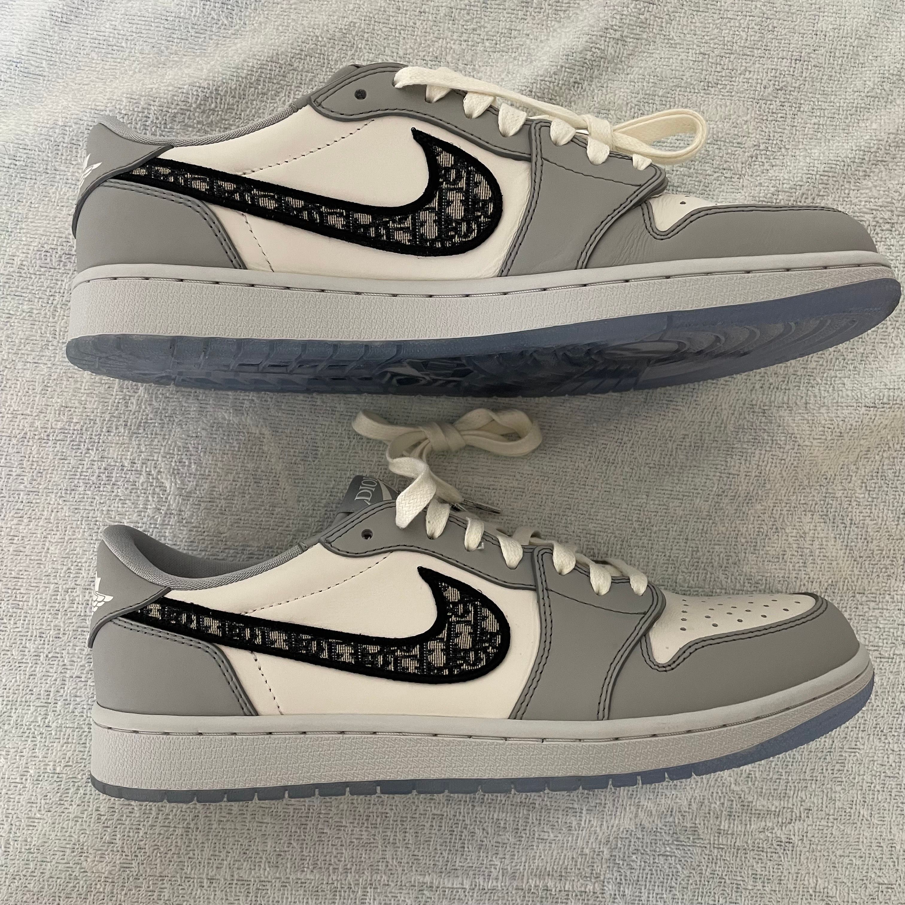 Dior × Nike Air Jordan 1 Low OG "Wolf Grey/Black-Sail-White"