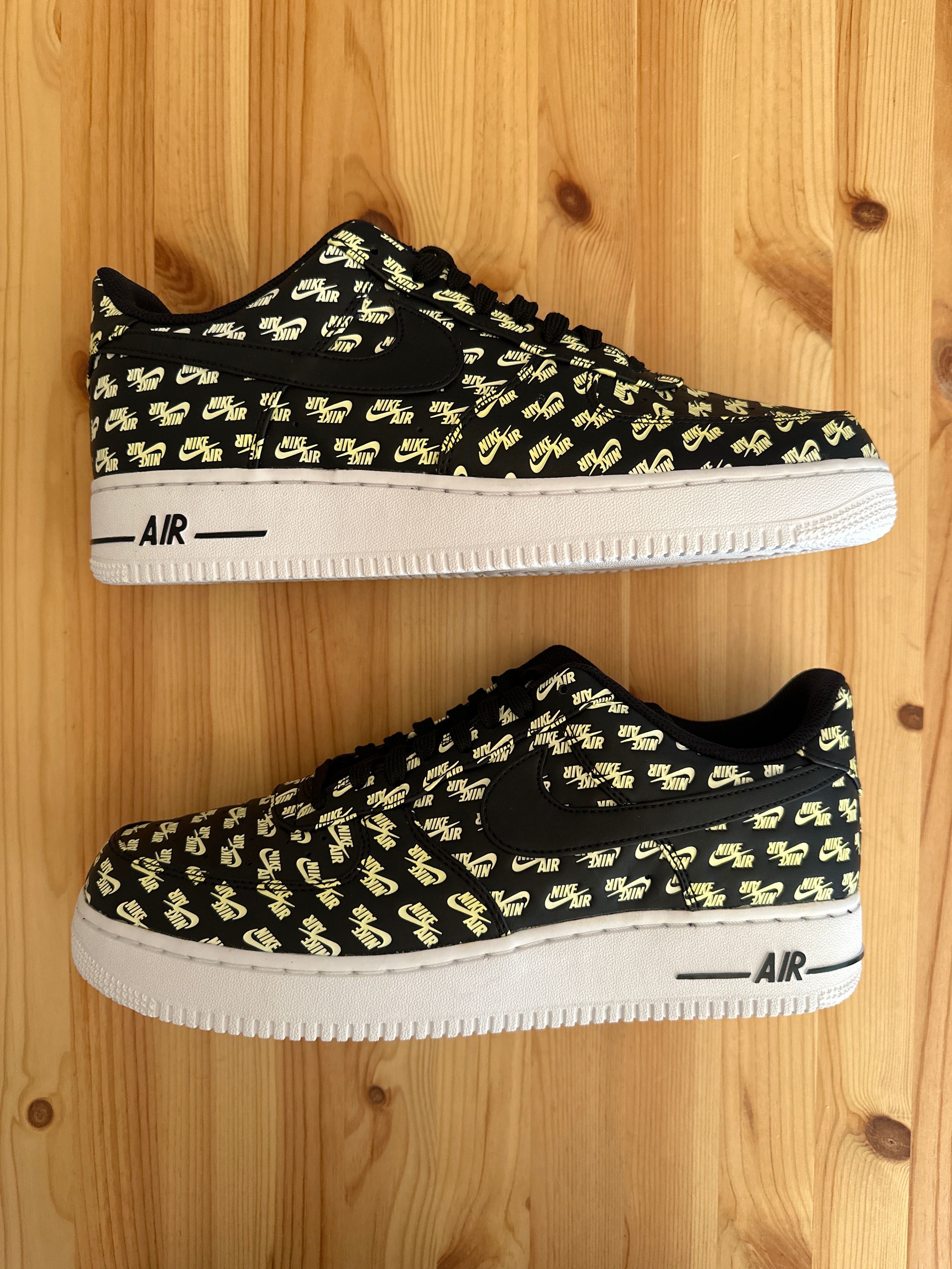 NIKE AIR FORCE 1 LOW ALL OVER LOGO BLACK