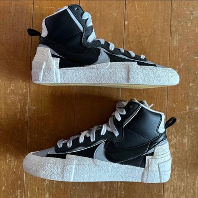 sacai × NIKE BLAZER MID "BLACK/WOLF GREY/WHITE"