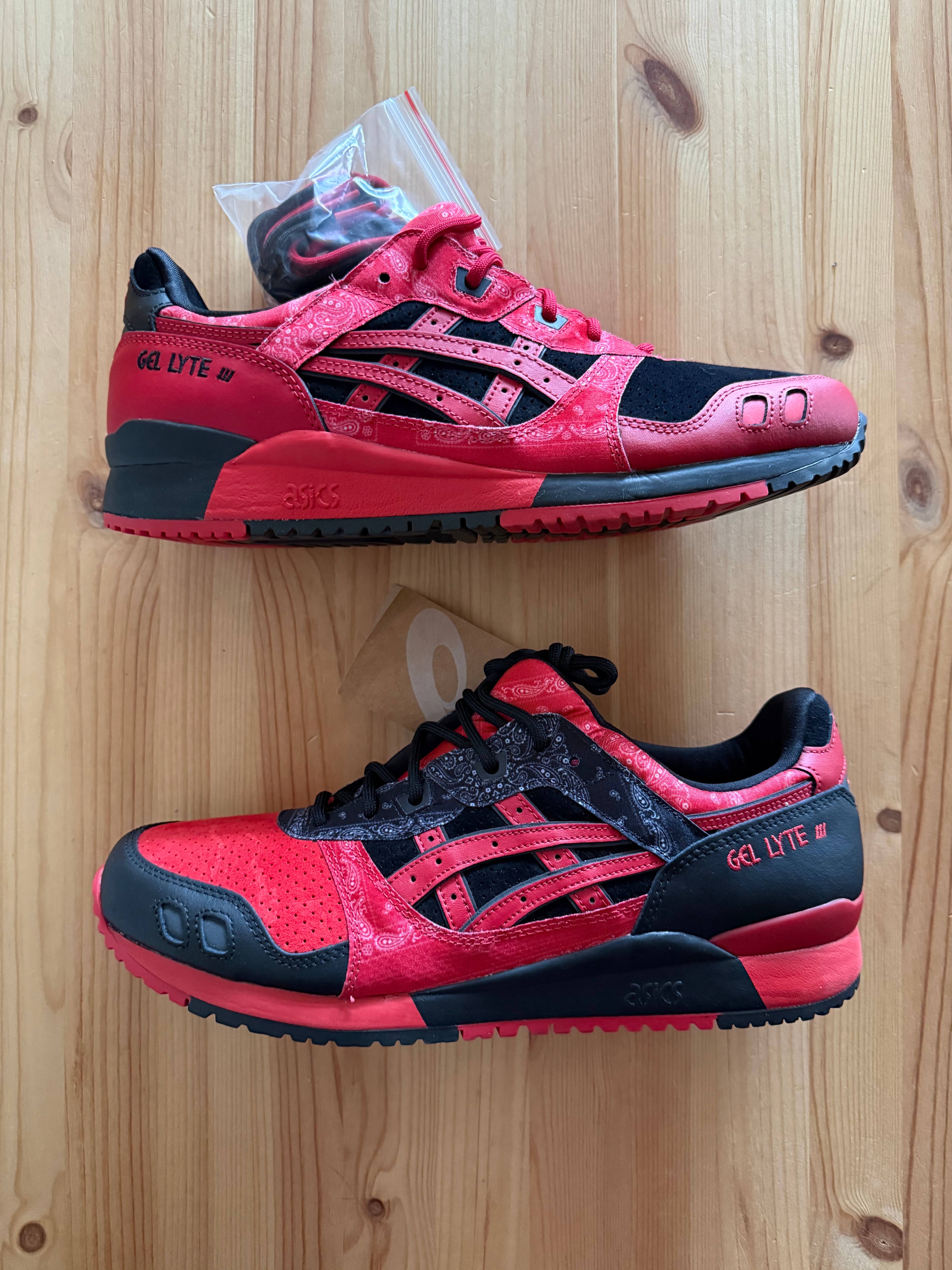 レッド スパイダー × アシックス ゲルライト3 "レッド/ブラック"