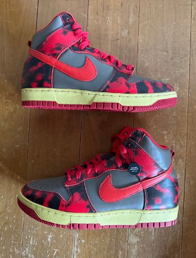 Nike Dunk High "Red Acid Wash"
