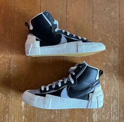 sacai × NIKE BLAZER MID "BLACK/WOLF GREY/WHITE"