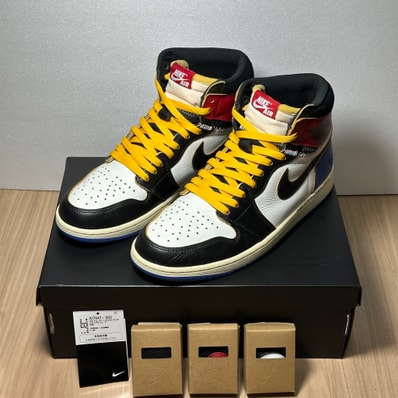 fragment design × UNION × Nike Air Jordan 1 High OG "Black/Varsity Red"