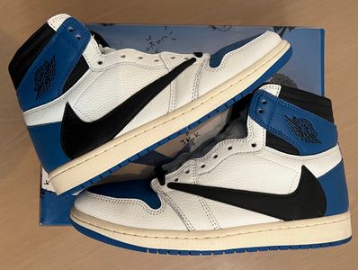 Travis Scott × fragment design × Nike Air Jordan 1 Retro High OG SP "Military Blue"