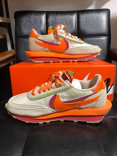 CLOT × Sacai × Nike LD Waffle "Orange Blaze"
