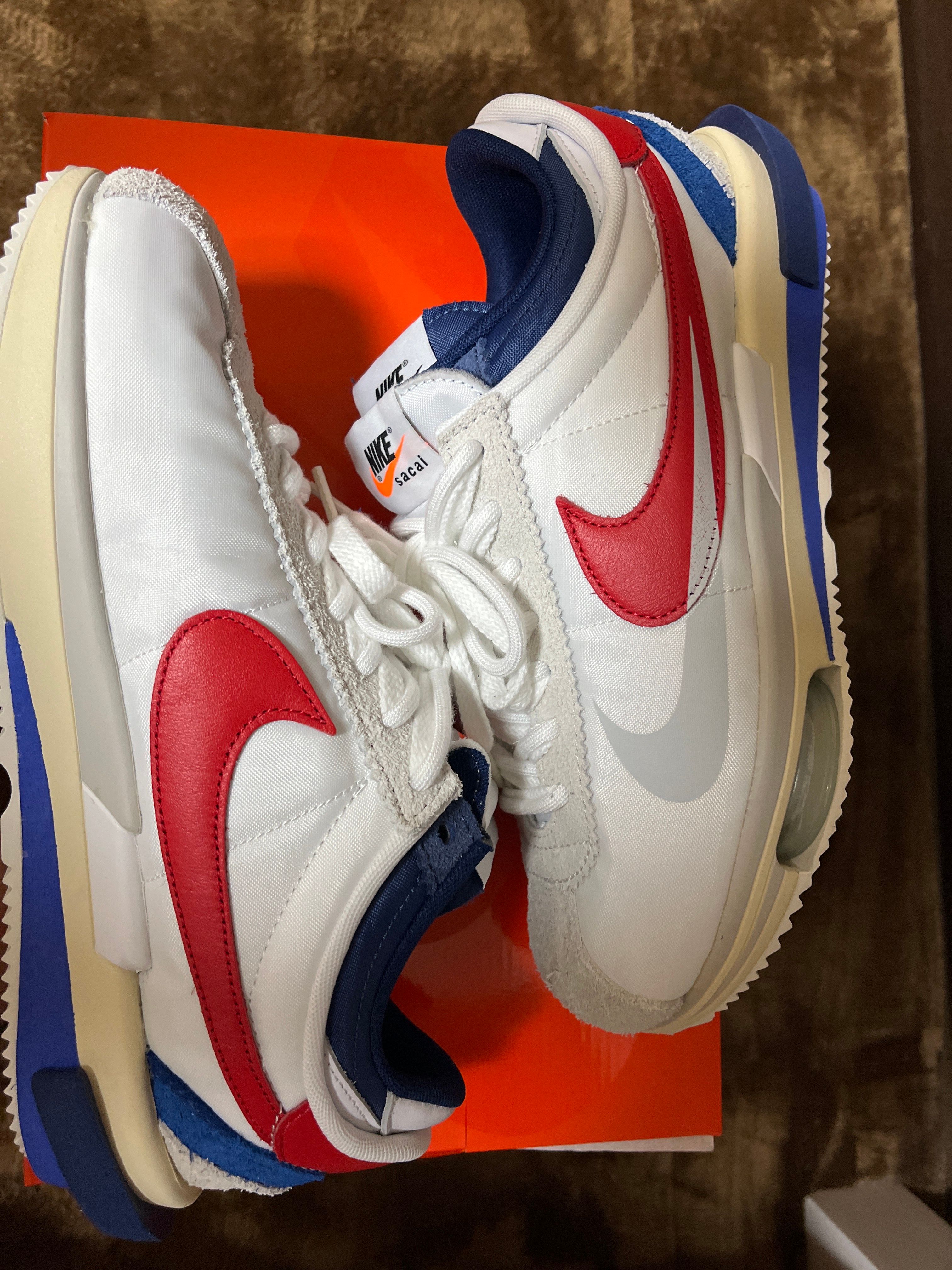 sacai × Nike Zoom Cortez "White and University Red"