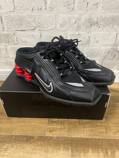 Martine Rose × Nike Women's Shox MR4 "Black/Metallic Silver Comet Red"
