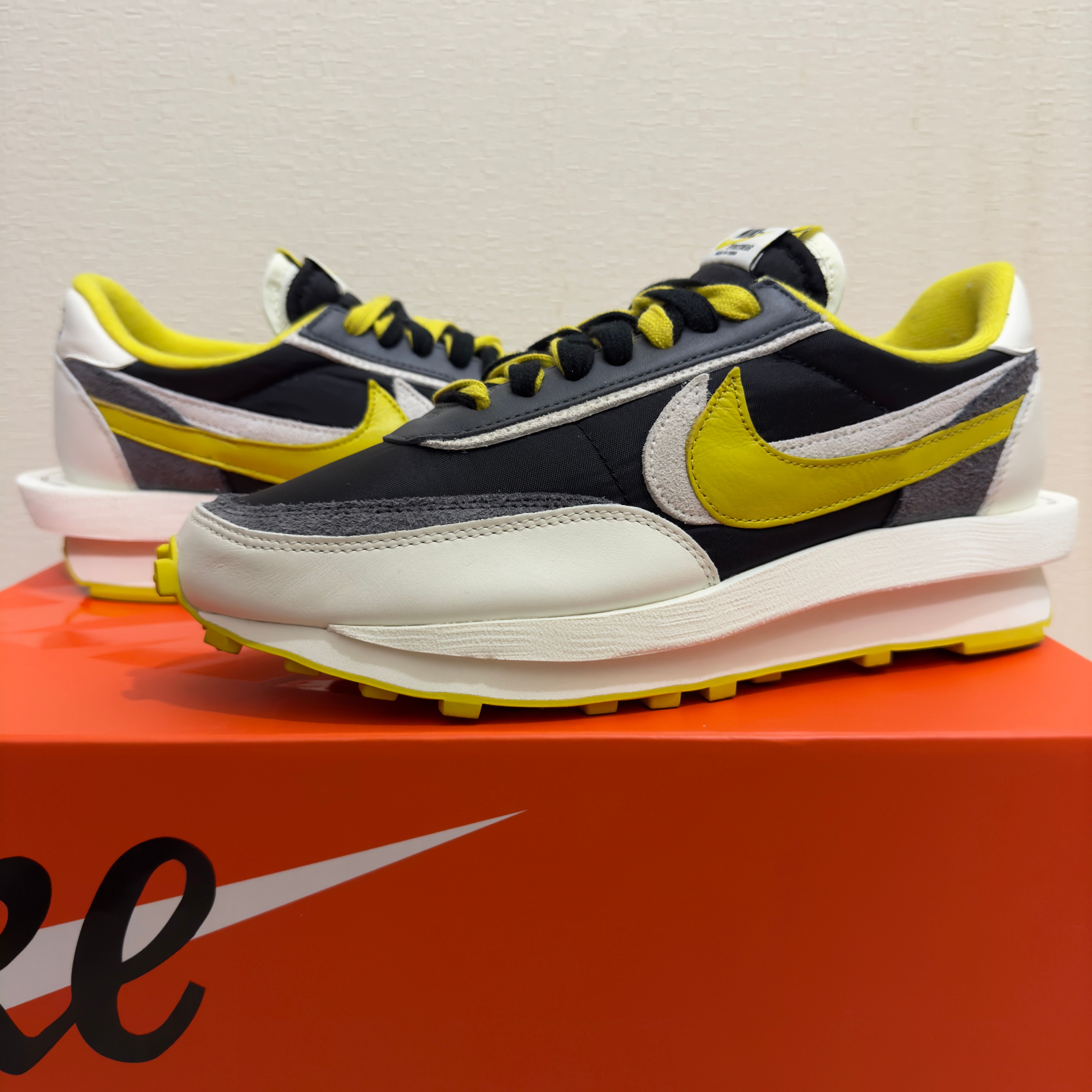 UNDERCOVER × sacai × Nike LD Waffle "Black/Sail-Dark Grey-Bright Citron"