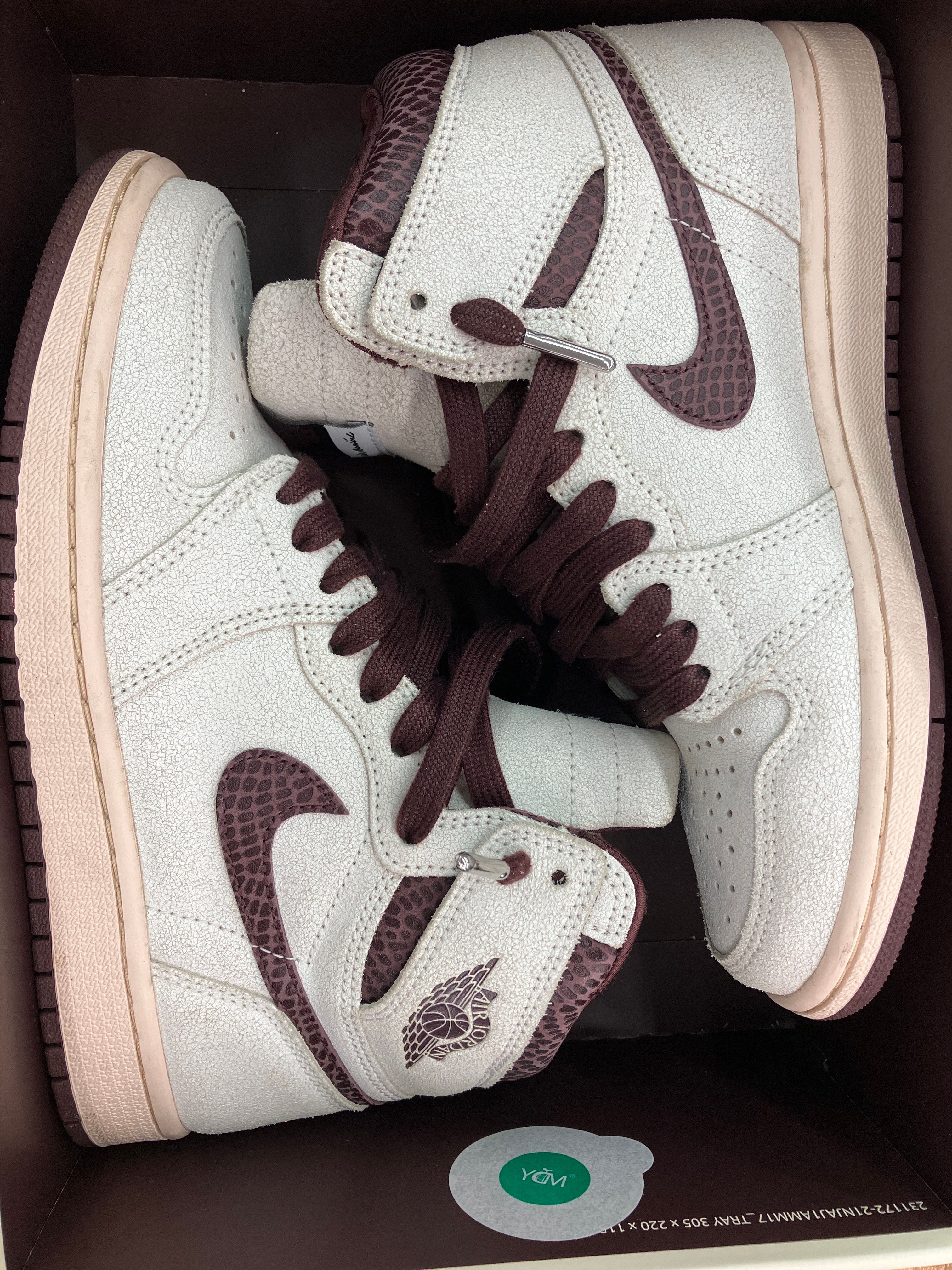 A Ma Maniere × Nike Air Jordan 1 Retro High OG "Sail and Burgundy"