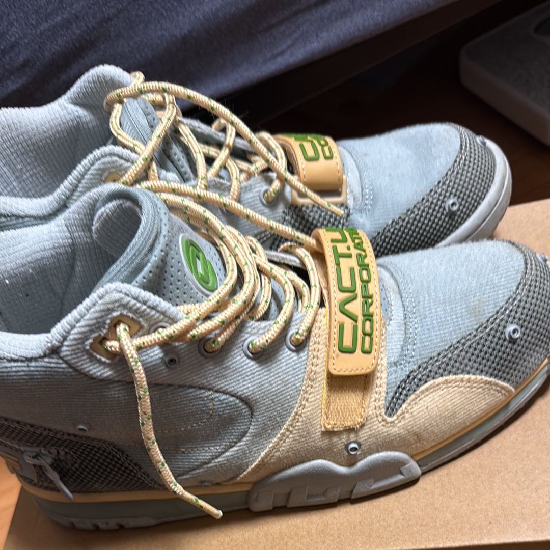 Travis Scott × Nike Air Trainer 1 SP "Grey Haze and Dusty Sage"